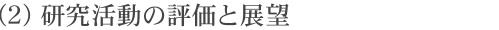 （2）研究活動の評価と展望